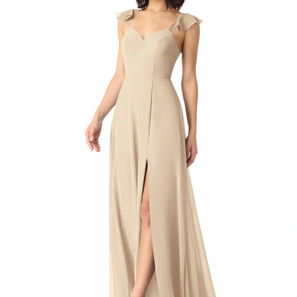 Champagne Evening Gown Bridesmaid Dress - Picture 1 of 4